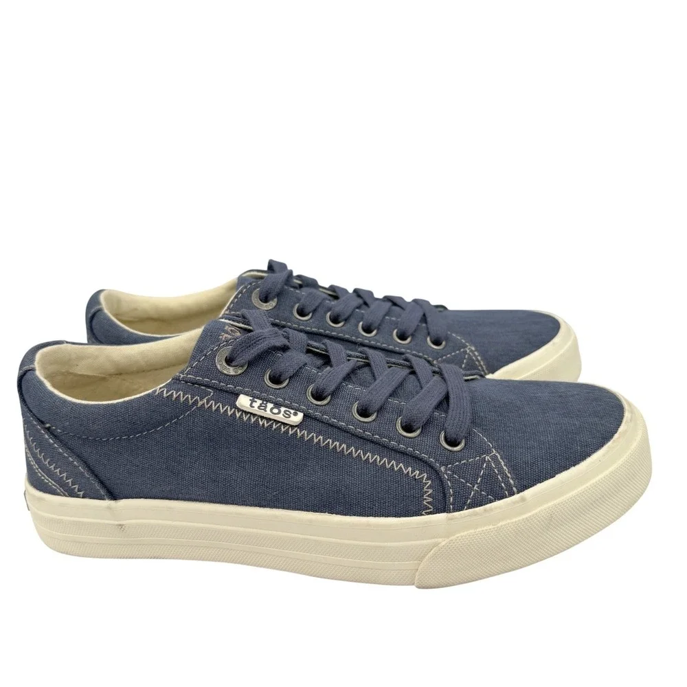 Taos Plim Soul Sneakers Womens 7.5 Blue Canvas Lace Up Comfortable Arch Support - Picture 13 of 13